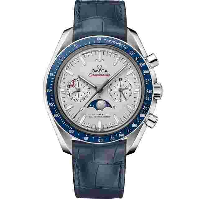 Omega Speedmaster Moonphase Two counters Speedmaster Moonphase Two Counters 44.25 mm Platinum on Leather Strap - 304.93.44.52.99.004