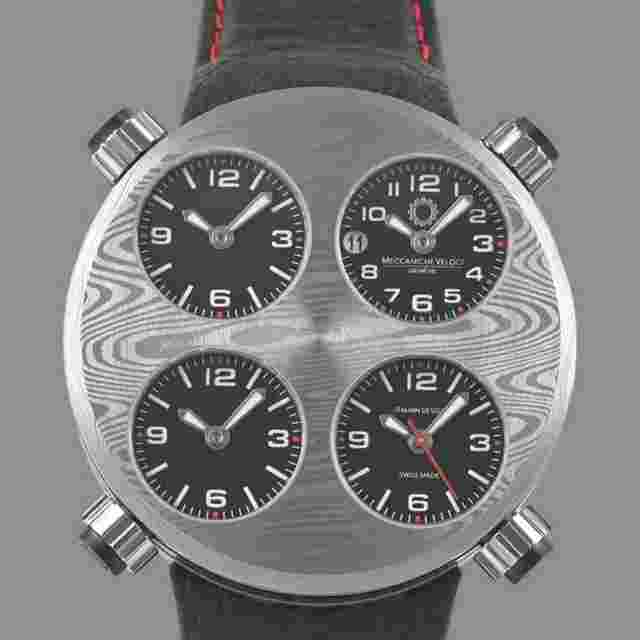 Meccaniche Veloci Icon Damascus W01DD1BL | Steel&Titanium | 49 mm | Date | GMT | Box&Papers