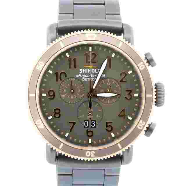 Shinola PAPERS Shinola Runwell Sport Chronograph PVD Steel 48mm Quartz S0100600614 BOX