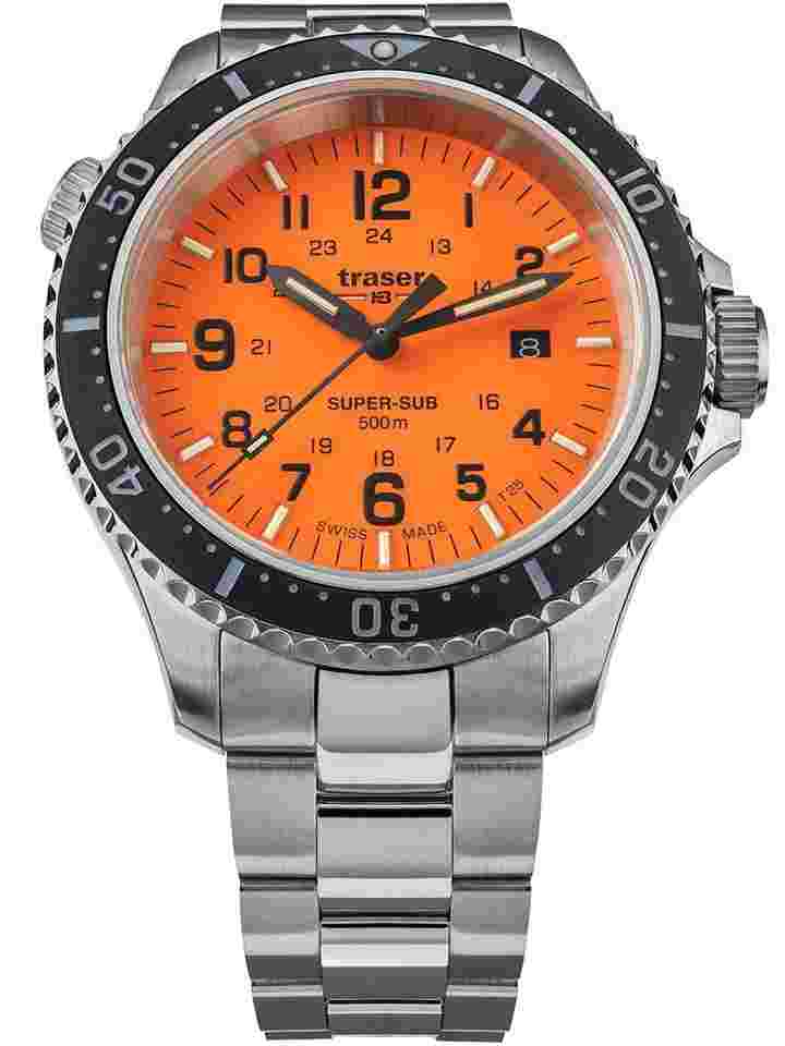 Traser H3 109381 P67 T25 SuperSub Orange Herrenuhr 46mm Taucheruhr 50ATM