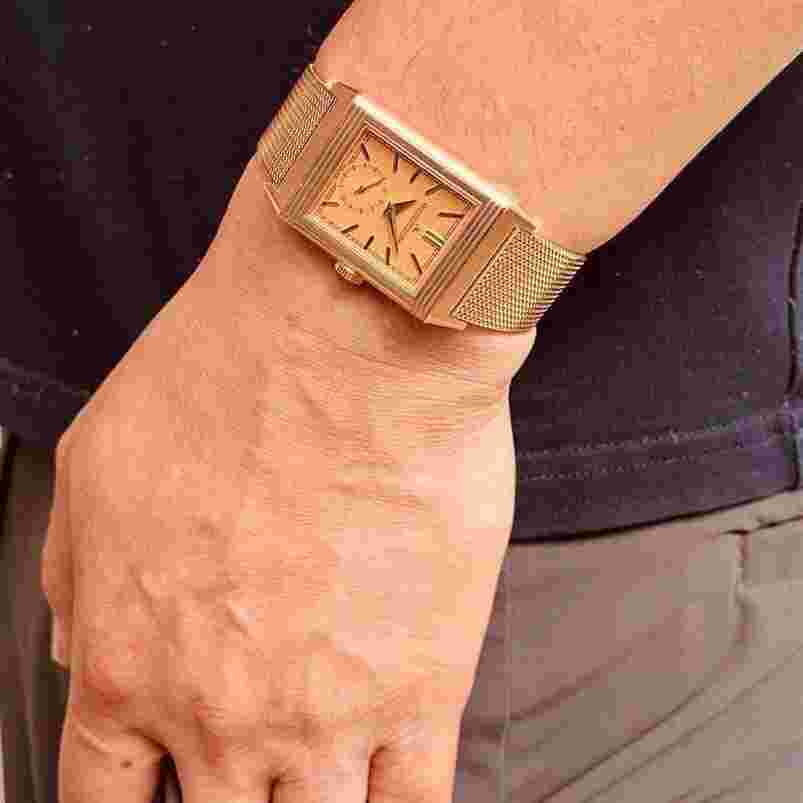 Jaeger-LeCoultre Reverso Tribute Monoface Small Seconds JLC Reverso Tribute Small Seconds 18K Gold Milanese