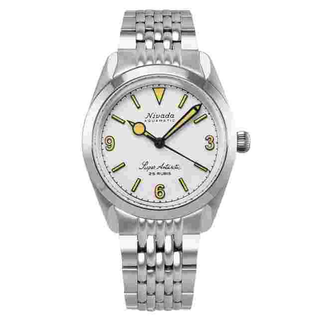 Nivada Grenchen Super Antarctic White 3.6.9 Beige Luminova 38 mm 
