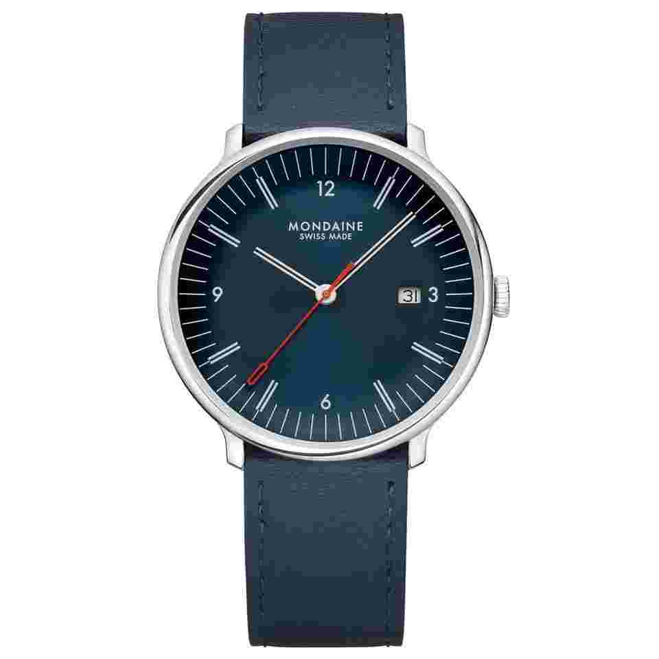 Mondaine MLE.41240.LQV.SET Herrenuhr Doppio Blau Set mit 2 Bändern