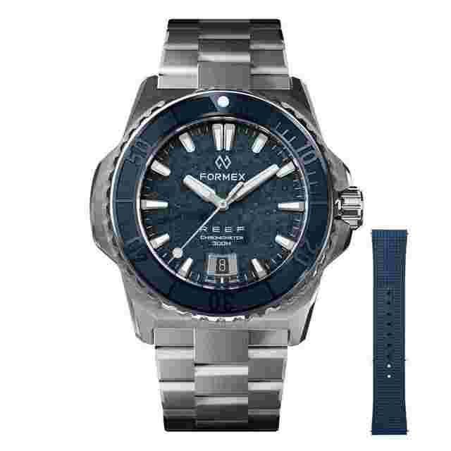 Formex Reef Blue Coral Watch + Blue rubber strap - Limited Edition 50