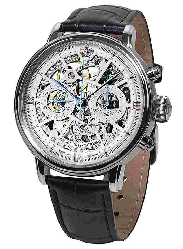 Poljot International 2901.194S011 Handaufzug Herrenuhr Chronograph Nicolai II Skeleton