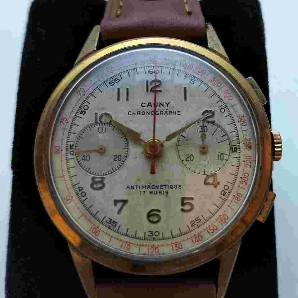 Cauny Chronographe Prima Cauny Prima Vintage 1950 Cahapado 18K
