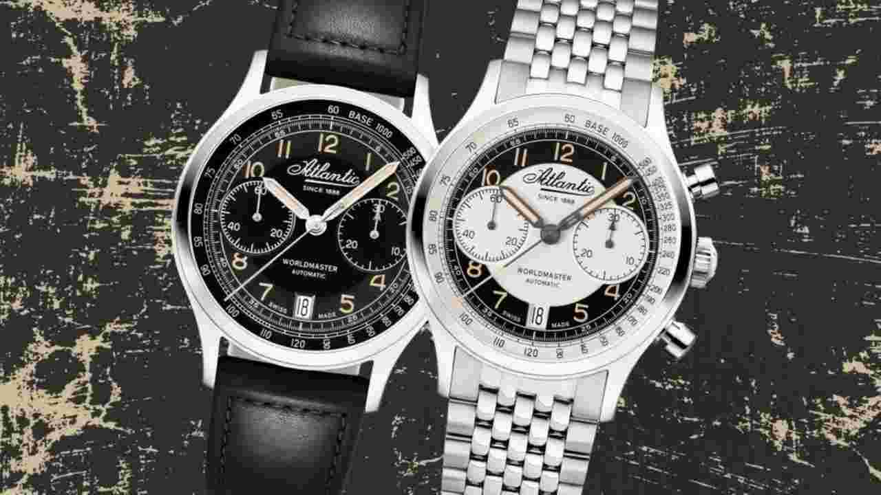 Atlantic Worldmaster Bicompax Dual Color auf Metallarmband optional in blau oder schwarz