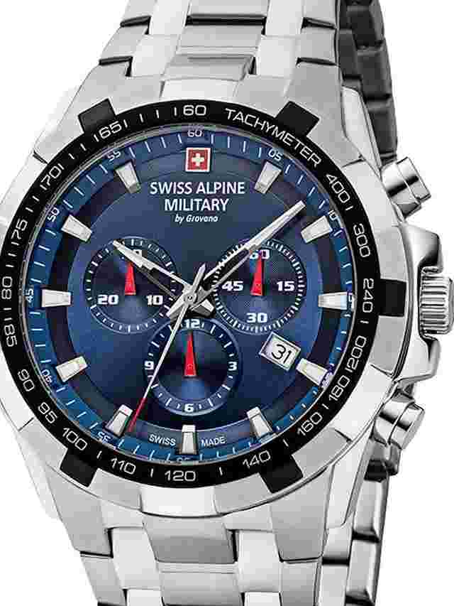 Swiss Alpine Military 7043.9235 Saphirglas Chronograph Herrenuhr 46mm 10ATM