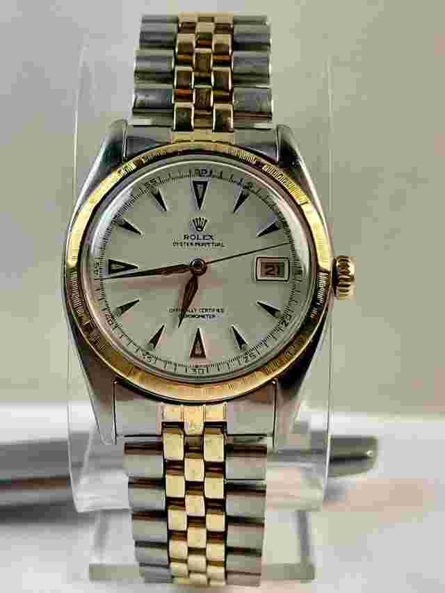 Rolex Datejust 36 Super Oyster Perpetual Date Automatic Chronometer Solid 14K(585) Gold/S.Steel Bubble Back Vintage Ref.6105 Swiss Made