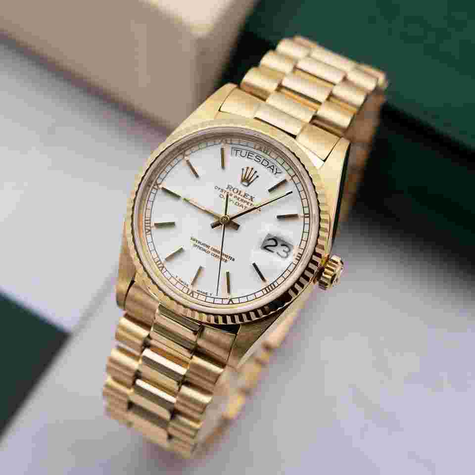 Rolex Day-Date 36 - 18038 - 1985 - Rolex Service 2025 Rare “SINGER White Caramel” Dial