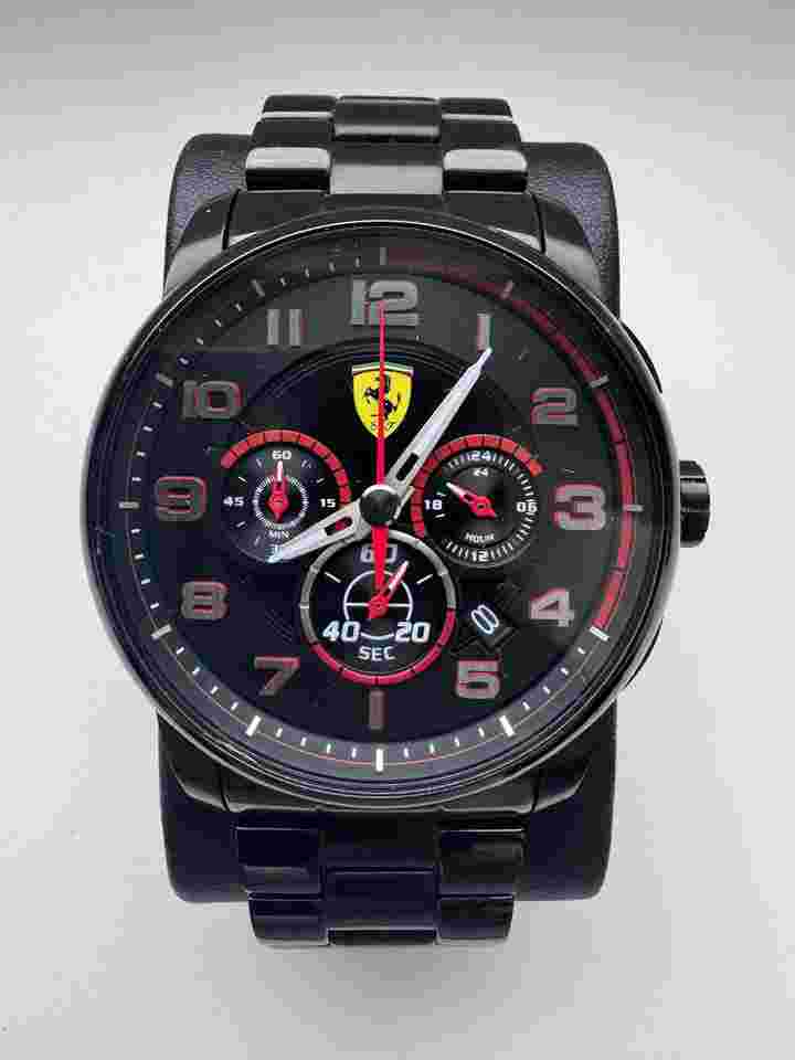FERRARI Scuderia Sport Chronometer Stahl Schwarz/Gelb Scuderia Sport Chronometer Stahl Bruniert Swiss Made Uhrwerk - Quartz Chronometer