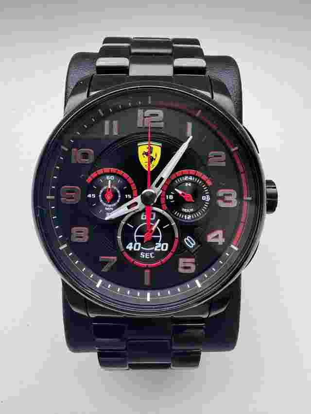 FERRARI Scuderia Sport Chronometer Stahl Schwarz/Gelb Scuderia Sport Chronometer Stahl Bruniert Swiss Made Uhrwerk - Quartz Chronometer 