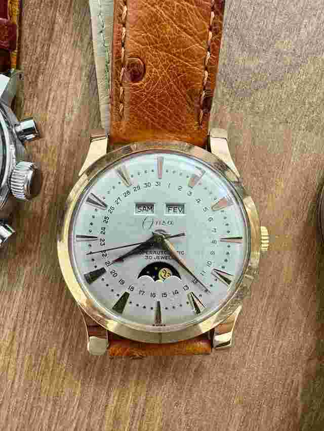Onsa Bydnator Superautomatic Calendar Moon Phase 18k solid rose gold with box 