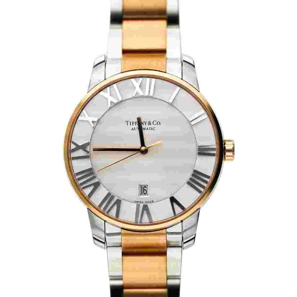 Tiffany & Co Atlas T1115 42mm Automatic 18K Rose Gold Steel 2 Tone Watch