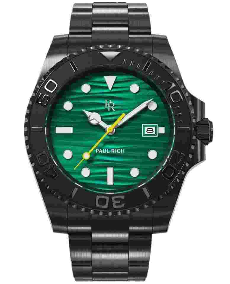 Paul Rich PR-46712 Herrenuhr Crystal Bay Midnight Reef Black Green 40mm 5ATM