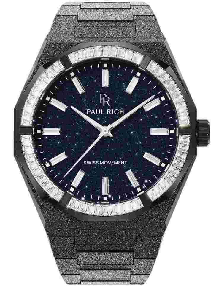Paul Rich PR-46704 Herrenuhr Moissanite Frosted Star Dust II Black 43mm 5ATM