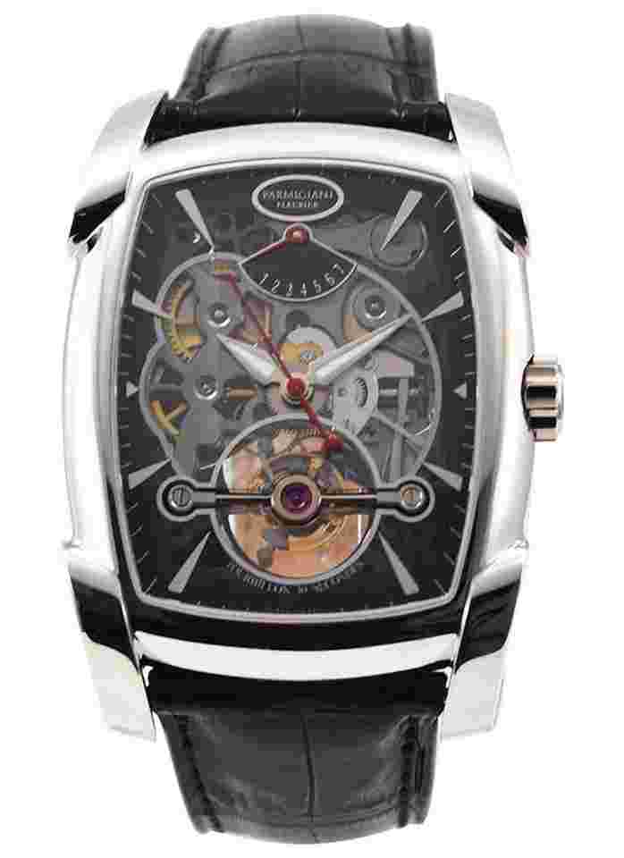 Parmigiani Fleurier Kalpa Skeleton Tourbillon in Platinum - Ltd to 30pcs on Black Alligator Leather Strap with Black Skeleton Dial