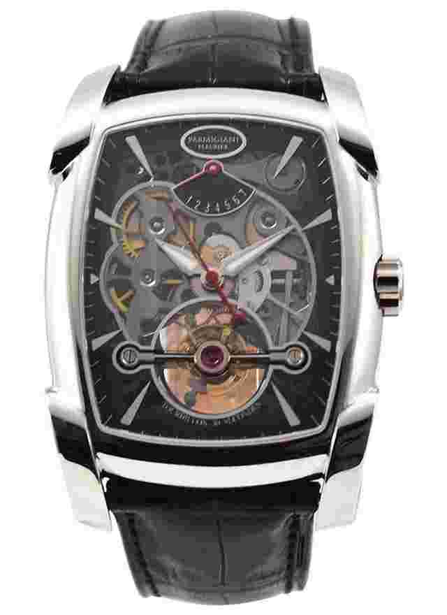 Parmigiani Fleurier Kalpa Skeleton Tourbillon in Platinum - Ltd to 30pcs on Black Alligator Leather Strap with Black Skeleton Dial