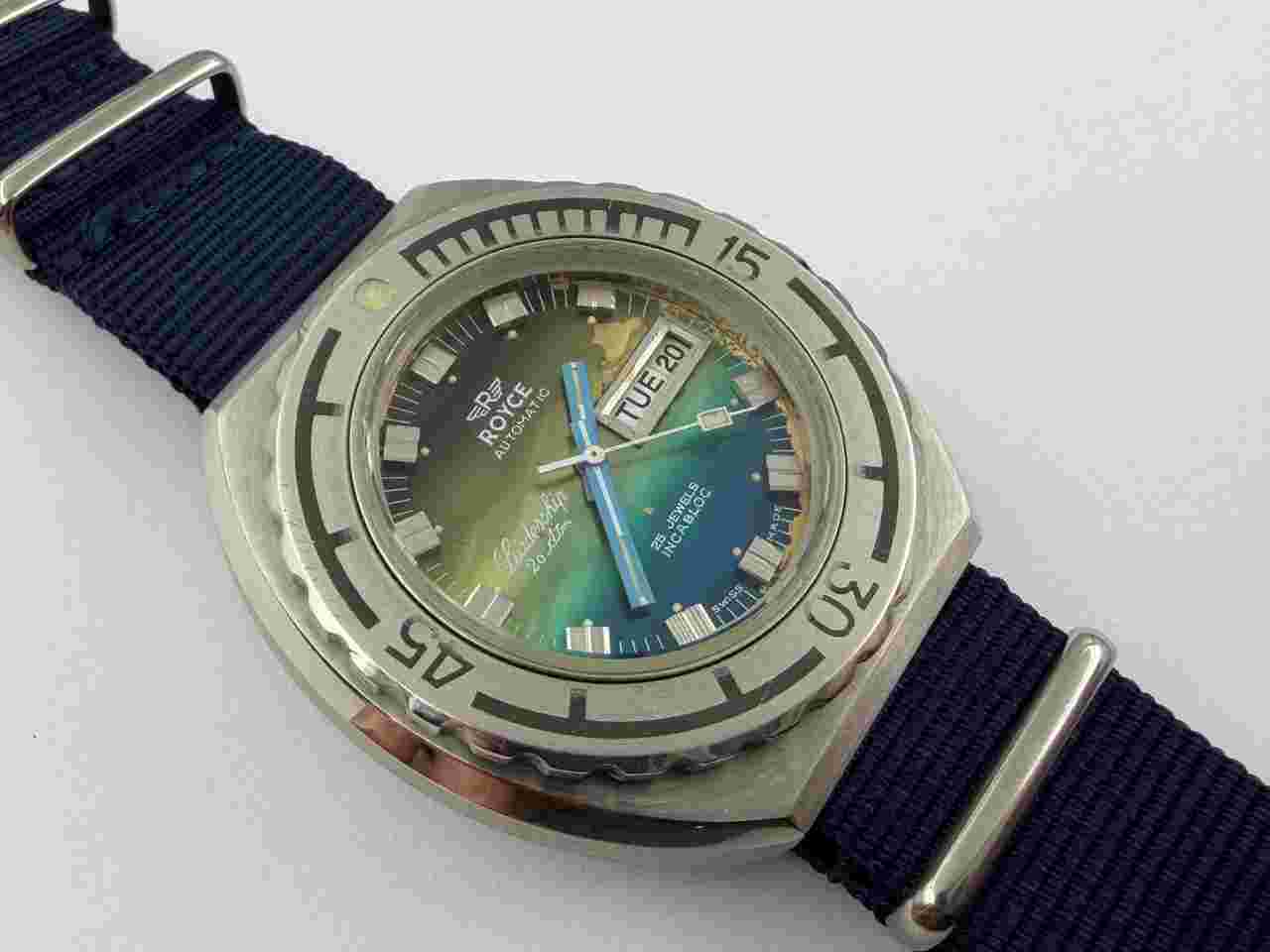 Royce Vintage ROYCE Leadership Automatic Diver 20 ATM Cal AS 2066 Degrade Dial - 43 mm Vintage - Working Properly