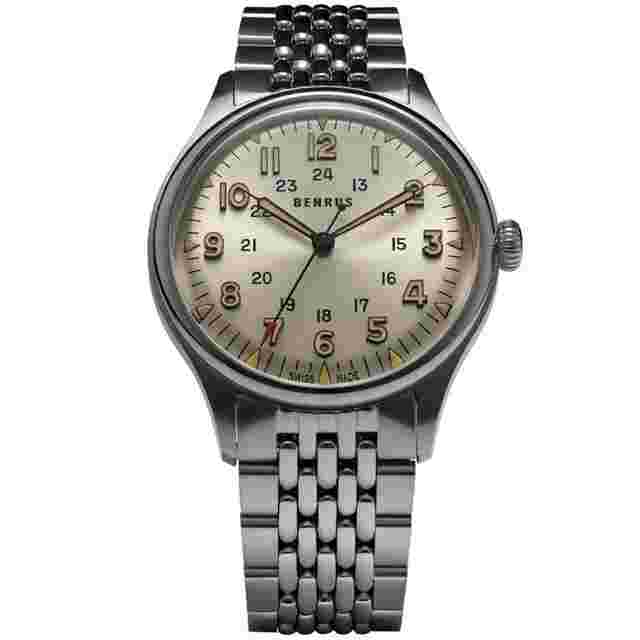 Benrus BOR 39.5mm Silver Dial Men's Watch 3061-SS-S-039-03