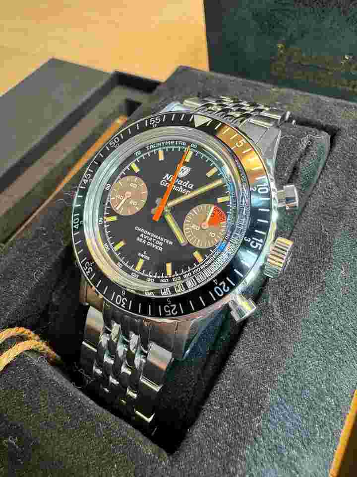 Nivada grenchen Chronomaster “ orange boy “ 