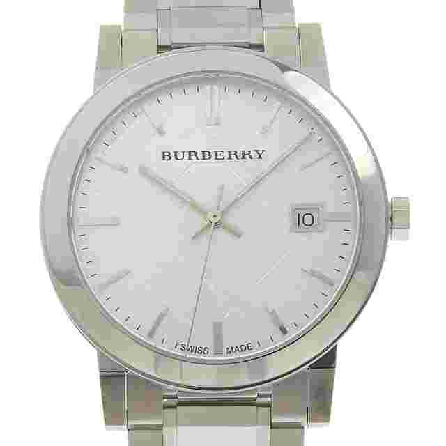 Burberry BU9000 Stainless Steel Watch Silver Quartz Analog Display Silver Dial Women's.