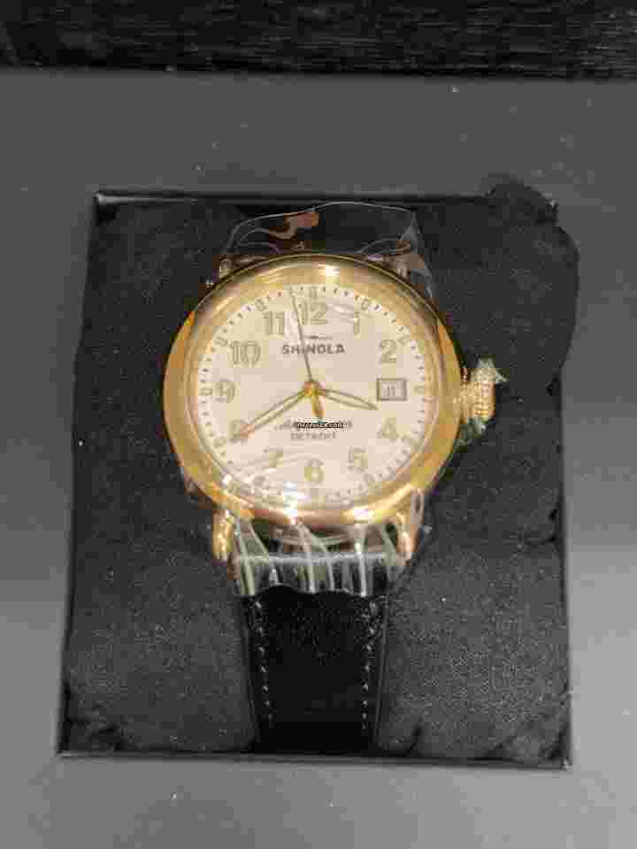 Shinola Runwell 36mm White Dial Black Leather Band Watch S0120308478