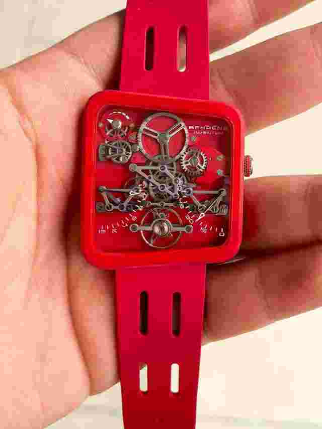 Behrens Limited 33 .NEW Ultra thin 11G carbon fibre manual mechanical watch 42.6X38.6MM.BHR030