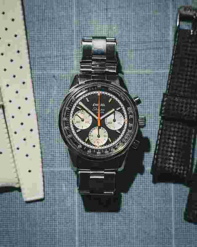 Enicar Sherpa Graph Super état 1967 Boite & sur-boite 4 bracelets