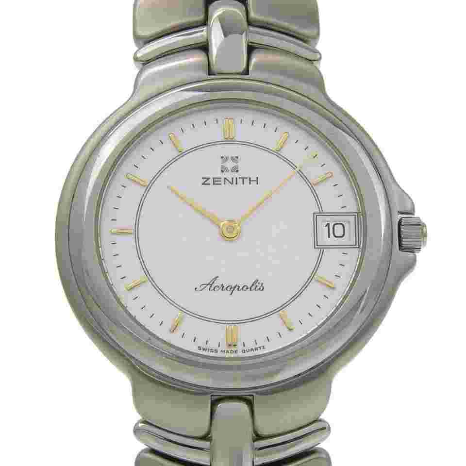 Zenith Acropolis Watch 02.7000.333 Stainless Steel Quartz Analog White Dial Men's