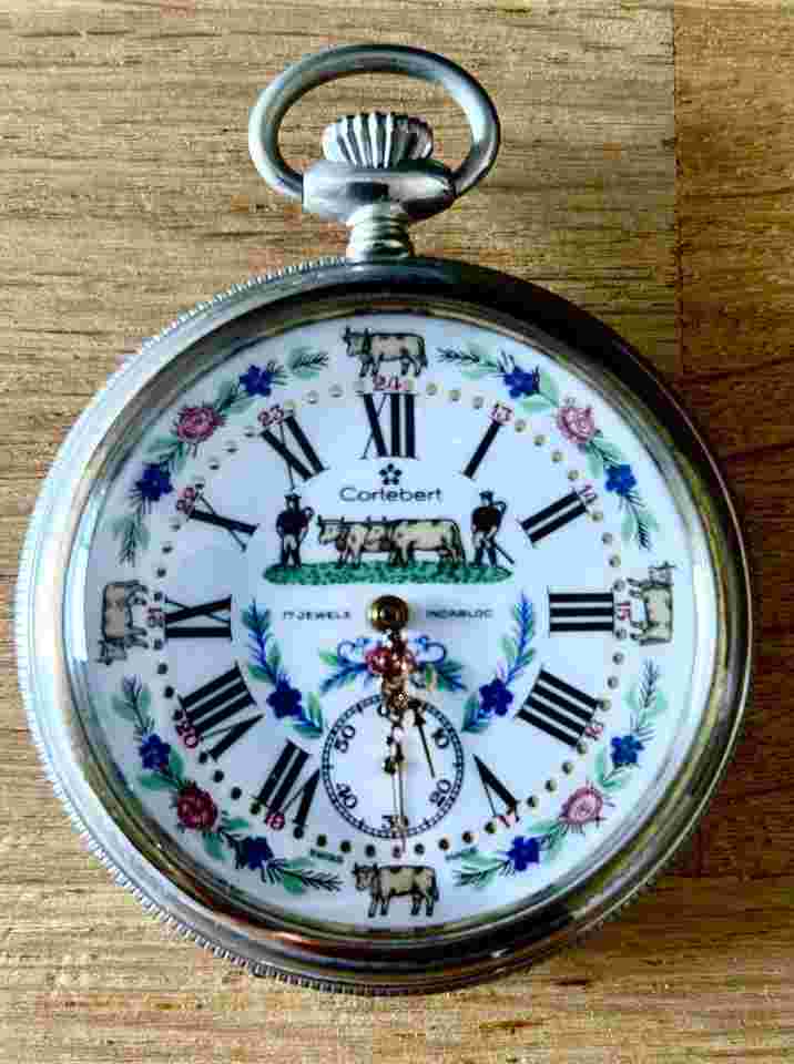 Cortébert montre de poche/gousset Motifs fermier 17 rubis en parfait état cosmétique et de fonctionnement
