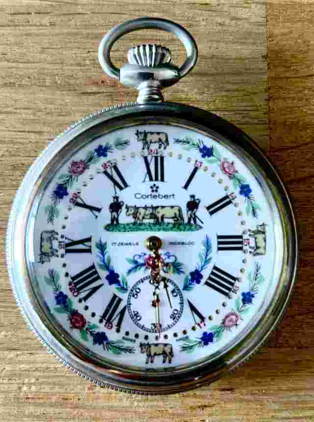 Cortébert montre de poche/gousset Motifs fermier 17 rubis en parfait état cosmétique et de fonctionnement 