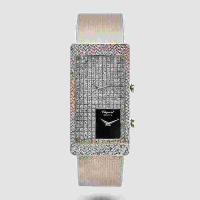 Chopard by Kutchinsky White Gold Pavee & Lacquer Dial with Mesh Bracelet