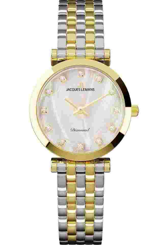 Jacques Lemans D-12B Damen-Armbanduhr Diamond Watches mit Perlmutt