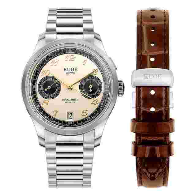 Kuoe Kyoto Montre Royal Smith 90-010 Automatic Panda x Vertical Brushed Dial rs90010-pa-vertical 