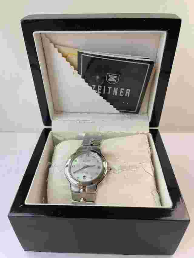 Zeitner Kudos Swiss MOP Mother-of-Pearl Dial Genuine Diamonds Full Set Box Papers Ref. ZM1954 Millenium Stainless Steel Swiss Made