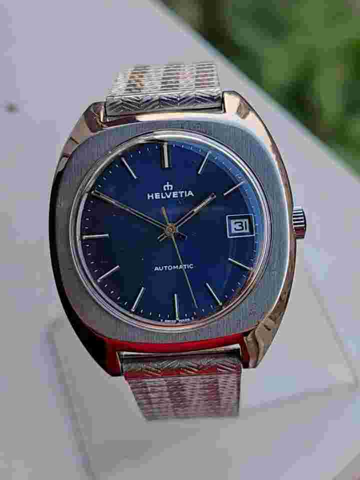 Helvetia Automatic - Blue Dial - Vintage - Rare 1980s