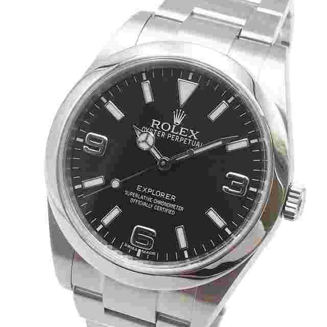 Rolex Explorer 1 214270 black Stainless Steel blackout mirrored buckle mens 101872101
