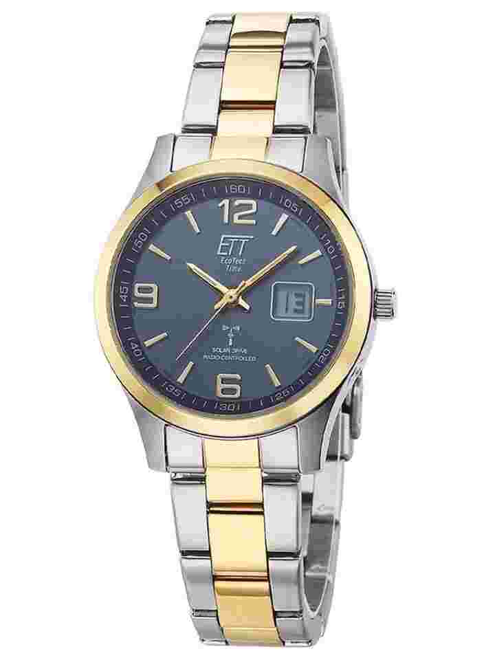 ETT Eco Tech Time ELS-11600-32M Damenuhr Funk Solar Drive Gobi Bicolor