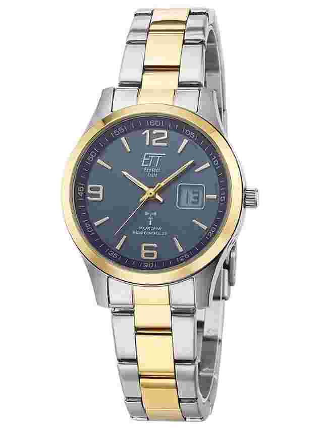 ETT Eco Tech Time ELS-11600-32M Damenuhr Funk Solar Drive Gobi Bicolor