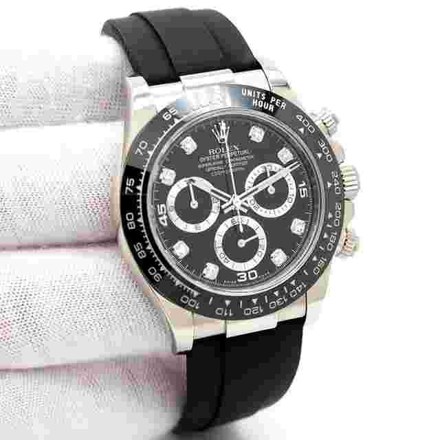 Rolex Daytona 116519LN Cosmograph Daytona 18K White Gold with Black Diamond Dial - Rolex Service Card Dated November 2025