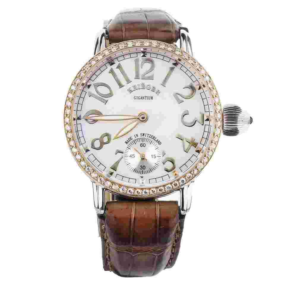 Krieger Gigantium Stainless Steel and Rose Gold with Diamond Bezel K7007