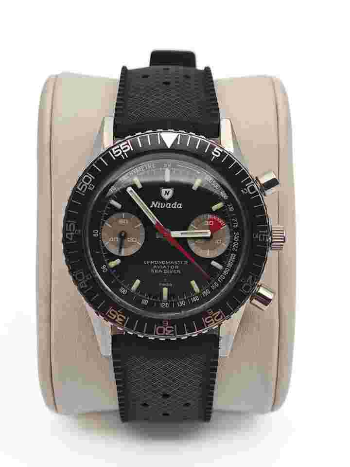 Nivada Chronomaster Aviator Sea Diver A very special vintage watch in excellent condition