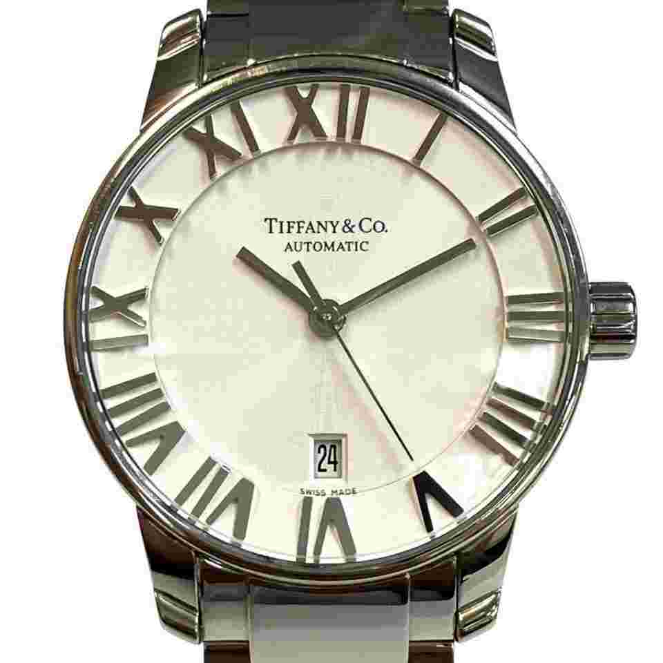 Tiffany Atlas Dome & Co. Atlas Dome Watch Total Weight 65.6g Stainless Steel Automatic Movement White Dial Z1830-68-10A21A00A