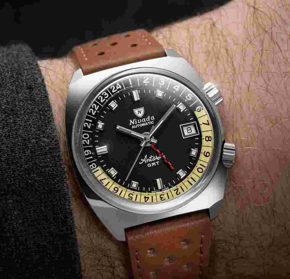 Nivada Grenchen Antarctic GMT Black OFFICIAL DEALER