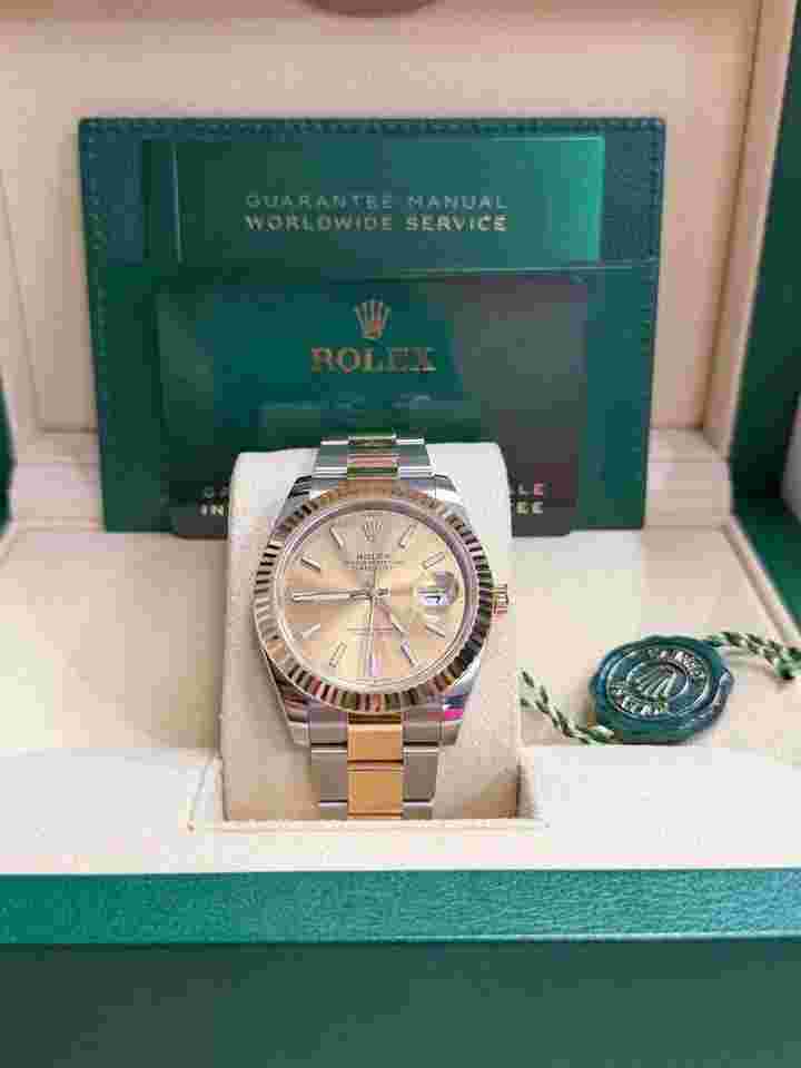 Rolex In Stock 2025 126333 Champ Dial on Oyster Bracelet Datejust 41