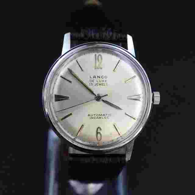 Lanco De Luxe Automatic Incabloc Silver Sunburst Dial | Stainless Steel Case