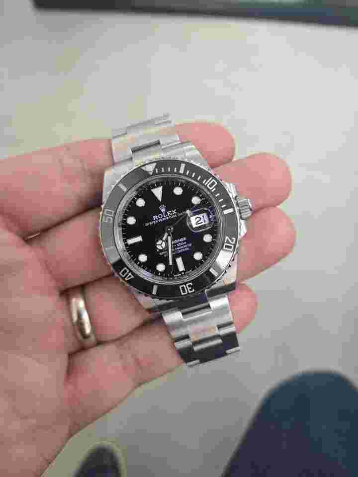 Rolex Submariner 126610LN Silver Oyster Bracelet Black Bezel Submariner Date