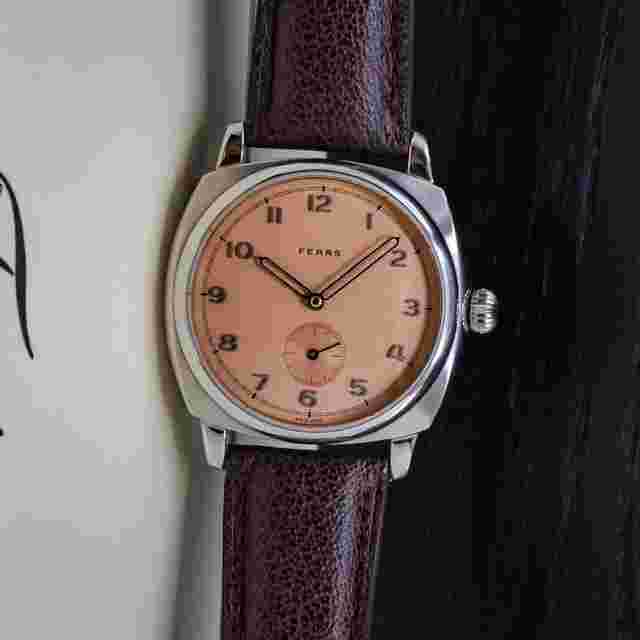 Fears Brunswick 38 Copper Salmon Dial Full Set + Extra Strap 