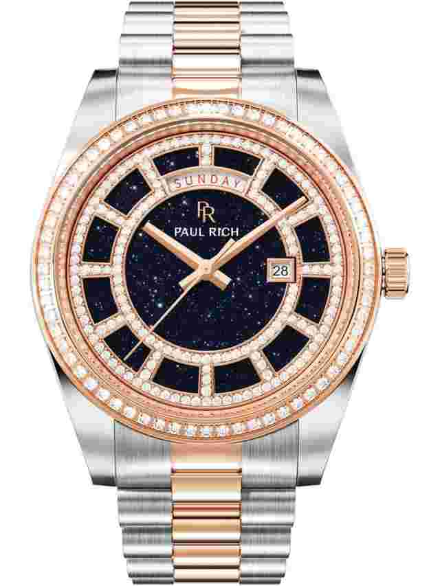 Paul Rich PR-47456 Herrenuhr Crown Legacy Silver Rose Gold Aventurine Blue 40mm 5ATM 